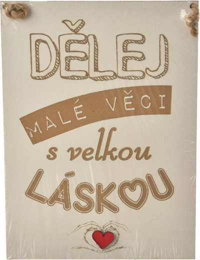 Fa dekoratív tábla „Tegyél apró dolgokat” 20 × 28 cm