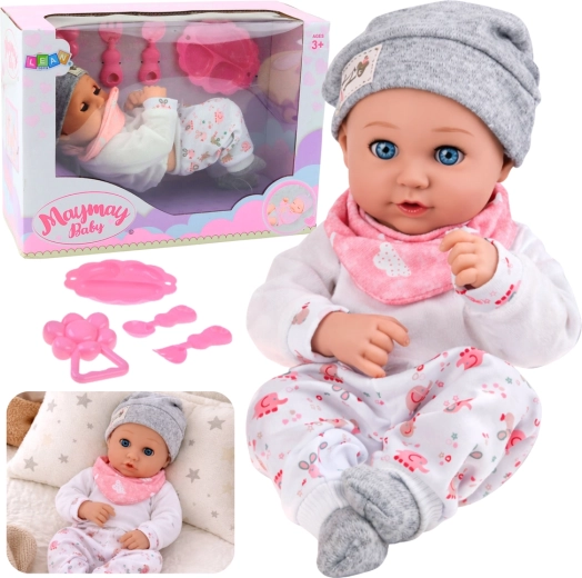 Baba játék etetőkészlettel és kiegészítőkkel 28 cm