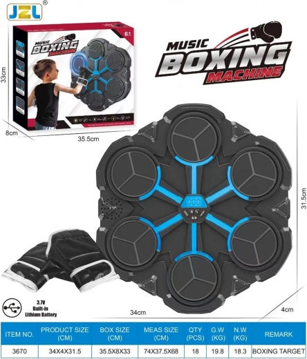 boksz tábla fényekkel és hanggal, Bluetooth-szal és LED kijelzővel