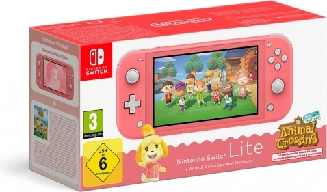 Nintendo Switch Lite korallszínű Animal Crossing: New Horizons játékkal