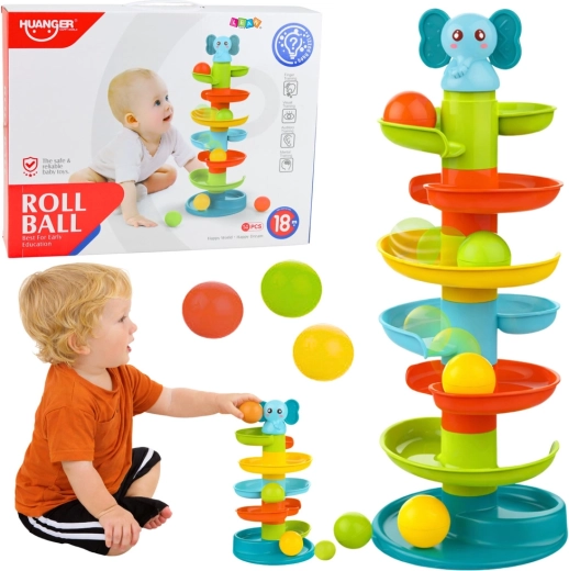 Szenzoros golyópálya elefánttal