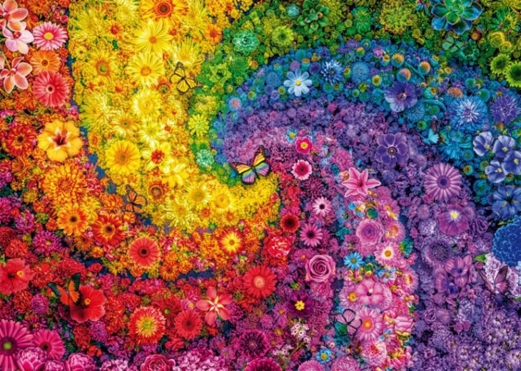 Pörgető színek virágban puzzle 2000 darab