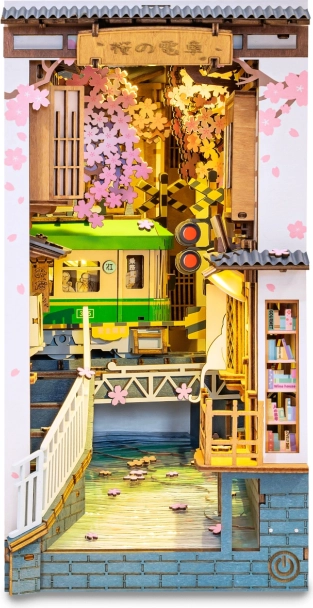 Könyvtámasz miniatűr házikó Sakura utca