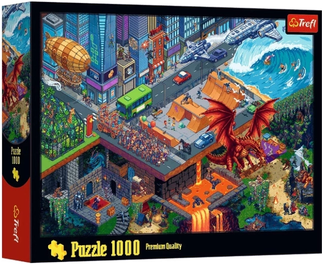 1000 darabos puzzle – pixeles város