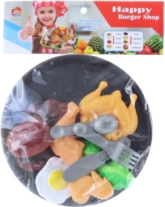 Gyerekeknek műanyag tálcával készült étkészlet