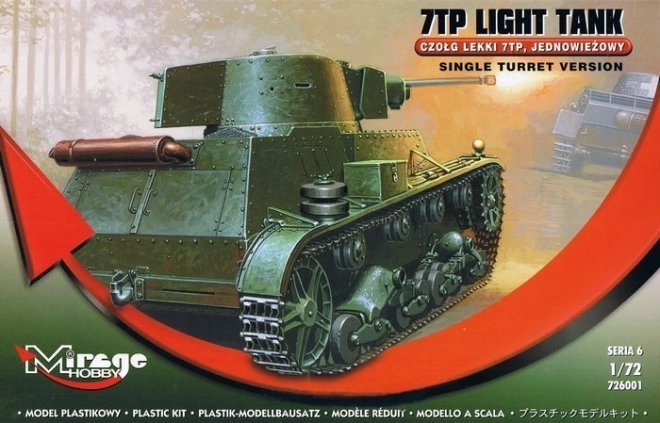 Lengyel könnyű harckocsi 7TP – egytornyú változat 1:72 makett