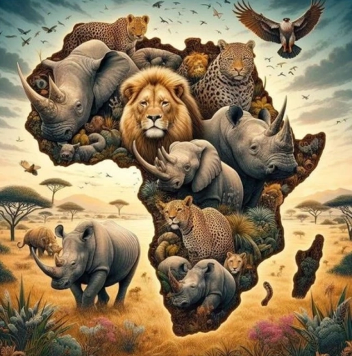 Gyémántszemes kirakó Afrika 30 × 40 cm