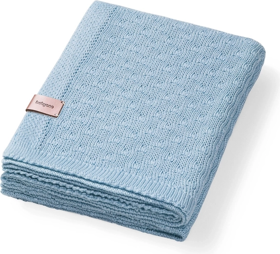BabyOno kötött bambusz babatakaró kék 75 × 100 cm