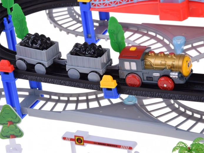 Mozdony vagonokkal és valósághű effektekkel