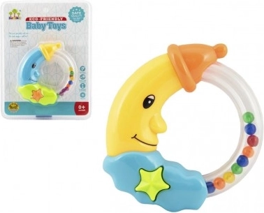 Műanyag csörgő Hold 11 cm, 2 szín