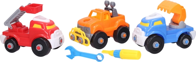 Gyerek csavarozható autók 3 db 16 cm