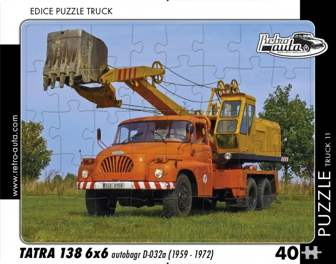 Retro Puzzle Tatra 138 6x6 Autókotrógép 40 darabos