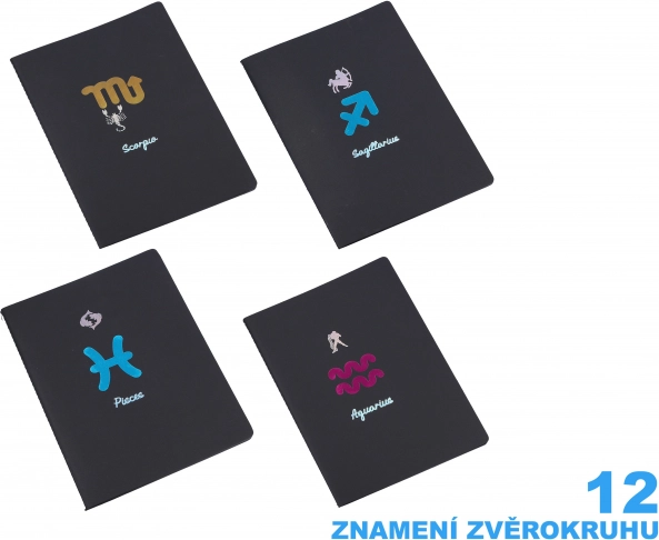 Zodiac jegyzetfüzet 18,5x25,5 cm-es, 26 fekete vonalas oldallal
