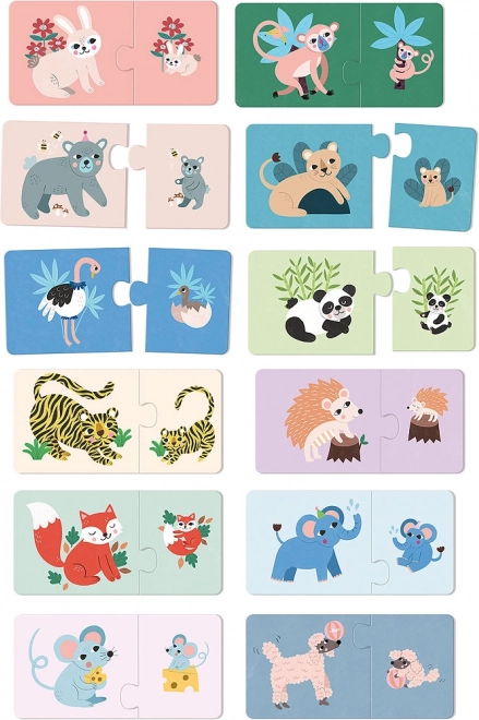 Fa puzzle kölykök és anyukák Vilac