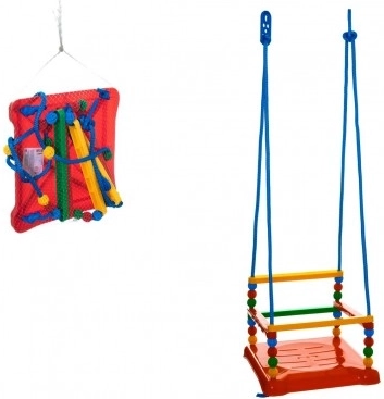 Műanyag hintaló karfás védelemmel, 35 × 34 cm, teherbírás 40 kg – Piros