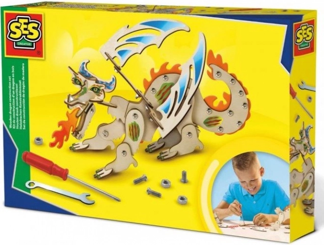 SES Creative fa sárkány készítése – szerelő készlet gyerekeknek