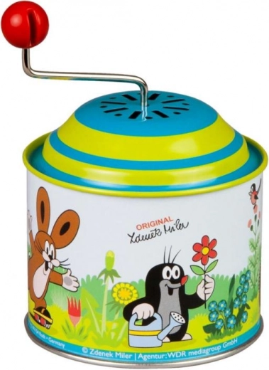 Kurblis zenélő doboz KISVAKOND, fém, 8 cm