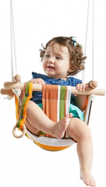 Gyermek textil hinta pamutból, csíkos – 2Kids Toys