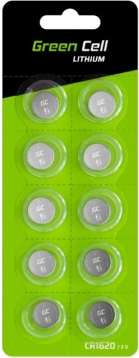CR1620 3V 70 mAh gombeleműk – 10 db GREEN CELL