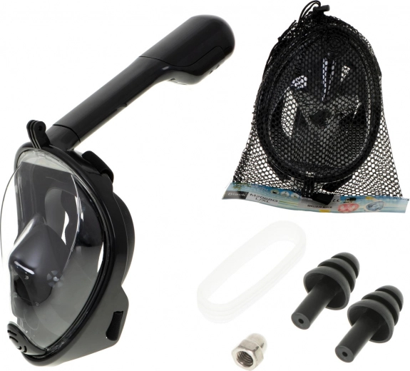 Teljes arcot fedő L/XL fekete snorkelmaszk