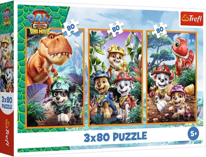 Mancs őrjárat 3 az 1-ben puzzle: dinoszaurusz hősök (3×80 darab)