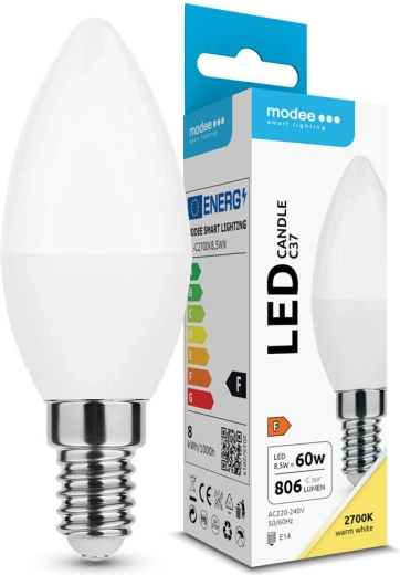 LED gyertyaizzó C37 8,5 W E14 806 lm meleg fehér Modee