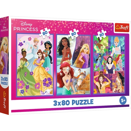 Puzzle 3x80 Disney Hercegnők Barátnők Trefl