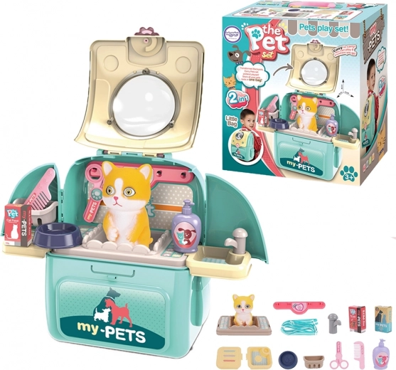 Woopie cica 2 az 1-ben hordozható szépségszalon hátizsákban és szállítóban