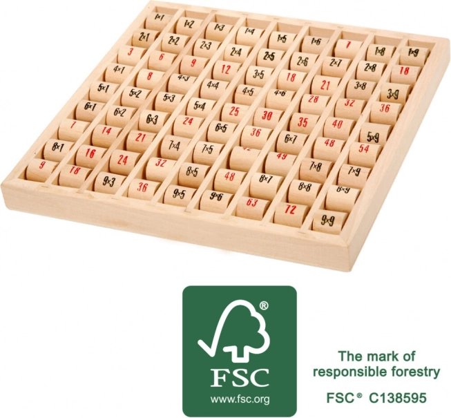 Small Foot szorzótábla FSC fából készült forgó hengerekkel