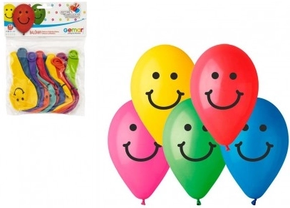 Smiley mintás felfújható lufik 10 cm