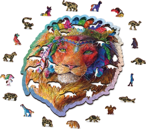 Precízen kidolgozott fa puzzle