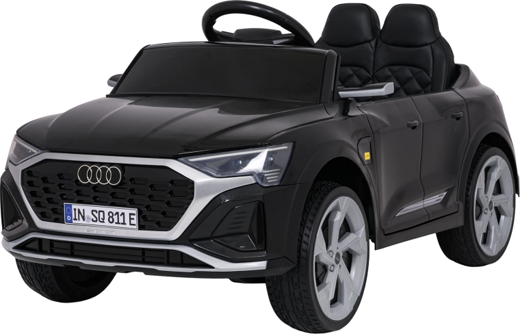 Fekete Audi SQ8 gyermek elektromos autó távirányítóval