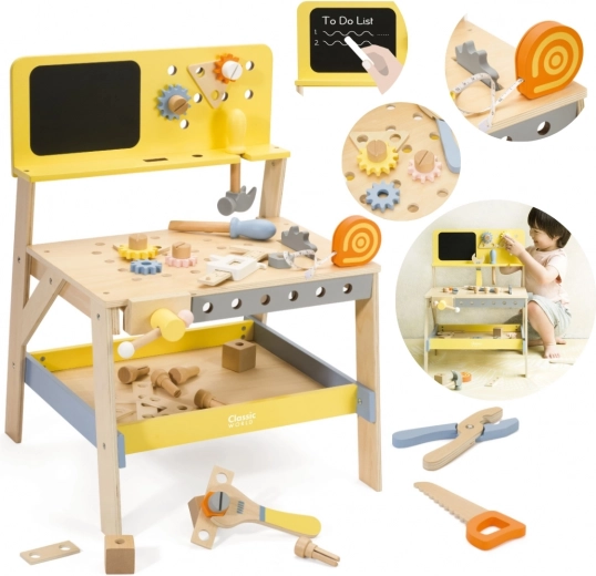 Fa munkapad táblával, 27 db CLASSIC WORLD