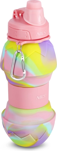 Összecsukható szilikon kulacs NILS Camp 700 ml rózsaszín