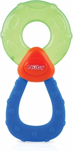 Nuby hűsítő rágóka desztillált vízzel, zöld-kék (3 hónapos kortól)
