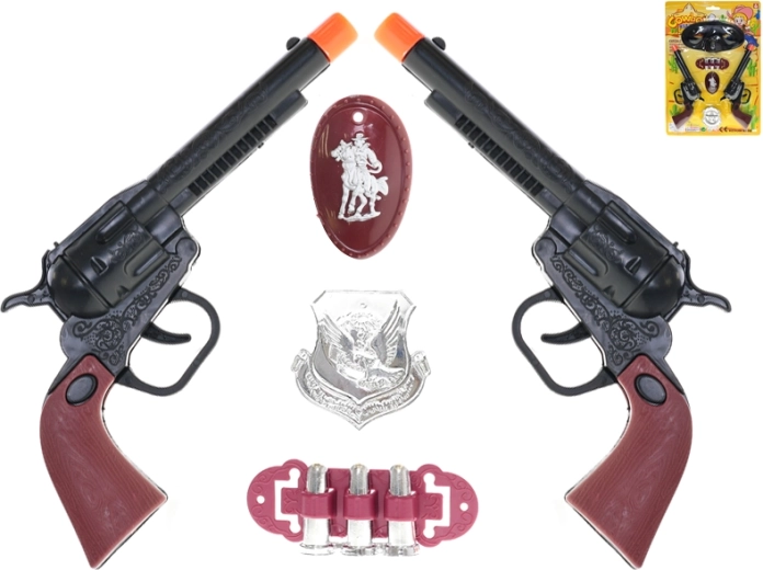 Kovbojpisztoly-készlet 2 db 20 cm kiegészítőkkel