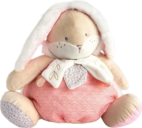 Rózsaszín doudou nyuszi pizsamatartó hellyel 38 cm