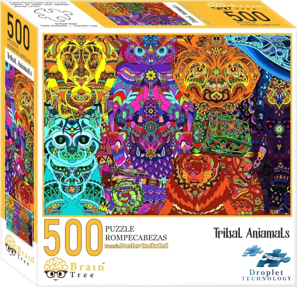 Puzzle Törzsi állatok 500 darabos Brain Tree