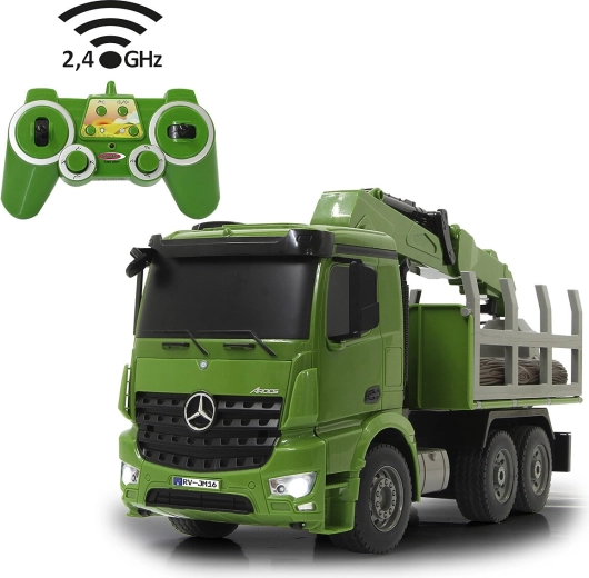 Jamara Mercedes-Benz Arocs RC erdészeti teherautó farönkök szállítására, 1:20, 2,4 GHz