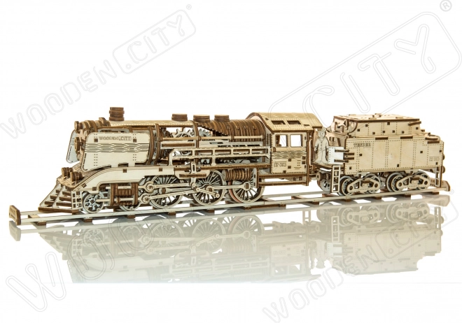 Fa 3D puzzle WOODEN CITY express menetkocsival és sínekkel, 580 darab