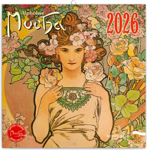 Alfons Mucha jegyzetnaptár 2026