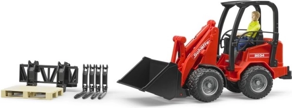 Piros Bruder Schaffer 2034 rakodó figurával és kiegészítőkkel