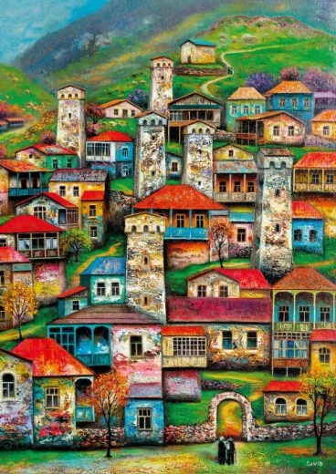 Puzzle gyönyörű falu 1000 darab MAGNOLIA