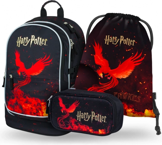 BAAGL iskolai szett 3 db Harry Potter főnix – hátizsák, tolltartó és tornazsák