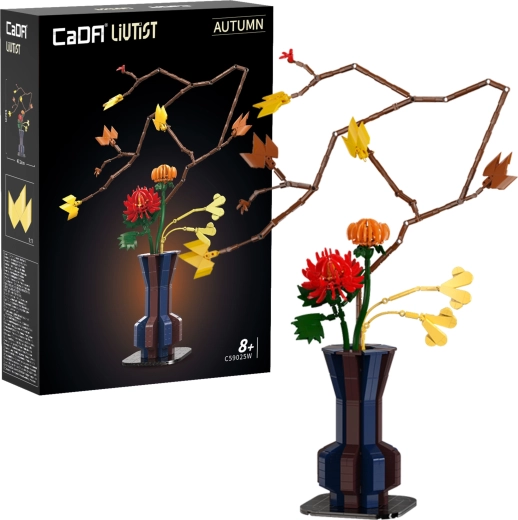 CaDA Floral Art Autumn Ember építőkészlet – virágkompozíció 61 cm, 794 darab