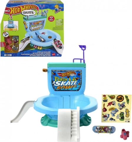 HOT WHEELS Skate Flush & Go – vécé alakú ujjdeszkás gördeszkapark