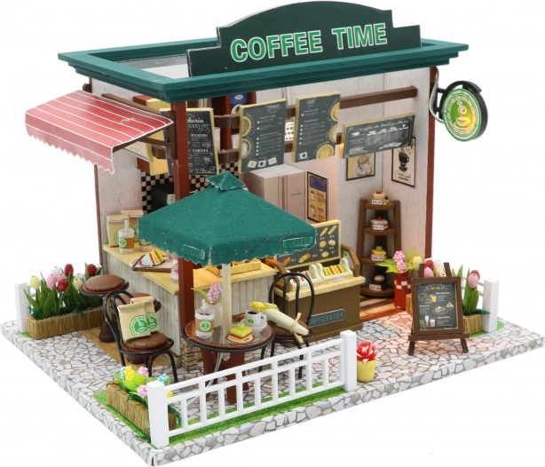 Mini kávézó Coffee Time – kreatív építőkészlet LED világítással