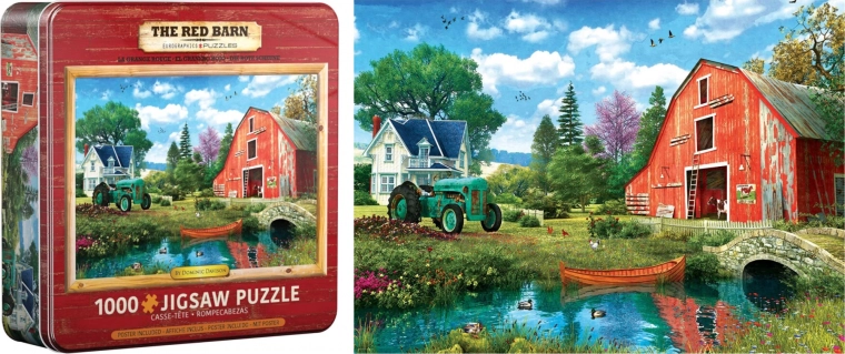 Puzzle fémdobozban Piros pajta 1000 darab EUROGRAPHICS