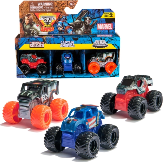 Monster Jam Mini Jams Marvel készlet 3 darab 1:87 méretarányú kisautóval - 3 db