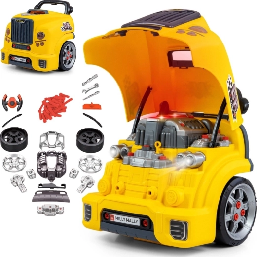 Milly Mally N-gine szétszerelhető motor és műhely – sárga